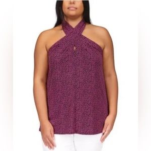 MICHAEL MICHAEL KORS Plus Size Animal-Print Halter-Neck Sleeveless Top 3X